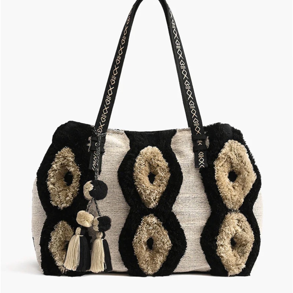 America & Beyond Fringe Embroidered Weekend Bag